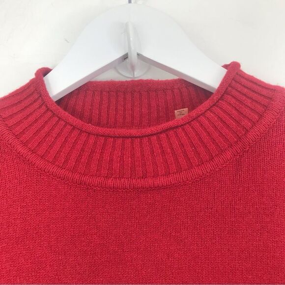 Patrizia Luca Milano Red Knit Mock Neck Curve Hem Pullover Tunic Sweater - Picture 10 of 16